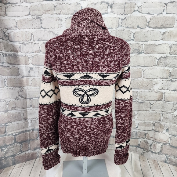 Aritzia TNA Lambswool Sea to Sky Zip Cardigan Burgundy Size Small - Picture 7 of 12